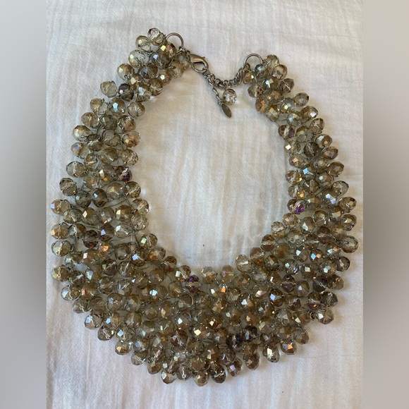 Aldo Arvan Crystals Mesh Cluster Bib Statement Necklace - Picture 7 of 12